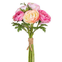 Boeket Groen Roze Rozen 20 x 20 x 35 cm