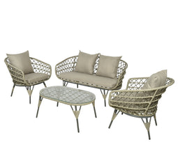 Decoris - Sintra set wicker L152-W80-H82cm grijs