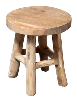 Van der leeden - Kruk teak naturel d15h17 cm