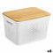 Multi-functionele Kist Confortime Wit Bruin Bamboe Plastic 36,5 x 27 x 21,5 cm (6 Stuks)