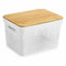 Multi-functionele Kist Confortime Wit Bruin Bamboe Plastic 36,5 x 27 x 21,5 cm (6 Stuks)