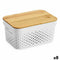 Multi-functionele Kist Confortime Wit Bruin Bamboe Plastic 26,2 x 17,5 x 12,5 cm (8 Stuks)