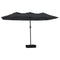 Parasol dubbel 449x245 cm zwart