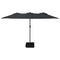 Parasol dubbel 449x245 cm zwart