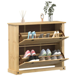Schoenenkast Corona 99x32x85 cm massief grenenhout
