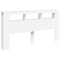 Hoofdeinde met LED 200x18,5x103,5 cm bewerkt hout wit