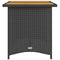 Tuintafel met houten blad 110x68x70 cm poly rattan zwart
