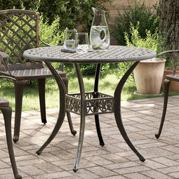 Tuintafel 90x75 cm gietaluminium bronskleurig