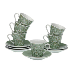 Set van koffiekopjes Versa Blommor 6 Stuks Porselein