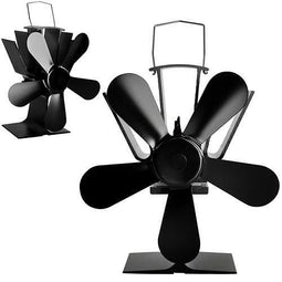 Kachelventilator - openhaard ventilator - vijf bladen - zwart