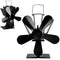 Kachelventilator - openhaard ventilator - vijf bladen - zwart