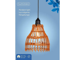 Lumineo - Hanglamp wicker LED warm wit I