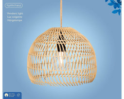 Lumineo - Hanglamp wicker LED warm wit II