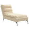 Chaise longue met kussens stof crmekleurig