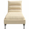 Chaise longue met kussens stof crmekleurig