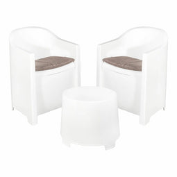 Tafelset met 2 fauteuils IPAE Progarden Luna sluc06bg Wit Tuin (3 Onderdelen)