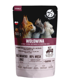 PET REPUBLIC Fijn Vlees Rundschotel - natvoer voor katten - 100g