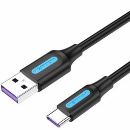 Kabel USB A naar USB-C Vention CORBG Zwart 1,5 m
