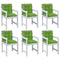 Stoelkussens 6 st lage rug 100x50x7 cm stof gemleerd groen