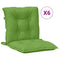 Stoelkussens 6 st lage rug 100x50x7 cm stof gemleerd groen