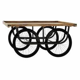 Trolley DKD Home Decor Zwart Ijzer Spar (160 x 80 x 75 cm)