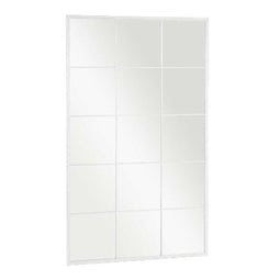 Wandspiegel Wit Metaal Kristal Venster 90 x 150 x 2 cm