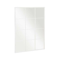 Wandspiegel Wit Metaal Kristal Venster 90 x 120 x 2 cm