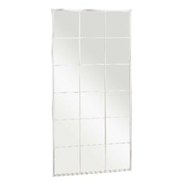 Wandspiegel Wit Metaal Kristal Venster 90 x 180 x 2 cm
