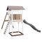 AXI Beach Tower Speeltoren met Dubbele Schommel Bruin/wit - Grijze Glijbaan