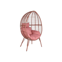 Tuinstoel DKD Home Decor 90 x 65 x 151 cm Metaal Terra cotta Synthetische rotan