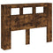 Hoofdeinde met LED 140x18,5x103,5 cm bewerkt hout gerookt eiken