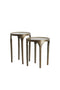 Light&living Bijzettafel S/2 Ø40x46+Ø36x52 cm LAPAZ antiek brons+taupe