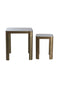 Light&living Bijzettafel S/2 30x30x40+45x45x50 cm OXE ant. br+smoke gl.