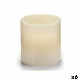 Kaars LED Crème 7,5 x 7,5 x 7,5 cm (6 Stuks)