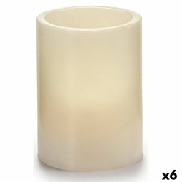 Kaars LED Crème 7,5 x 10 x 7,5 cm (6 Stuks)