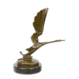 BRONZEN ART DECO OOIEVAAR AUTO MASCOTTE