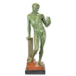 BRONZEN ANATOMISCHE STUDIE VAN EEN GEVILD MANNETJE