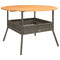 Tuintafel met acaciahouten blad 110x71 cm poly rattan grijs