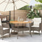 Tuintafel met acaciahouten blad 110x71 cm poly rattan grijs