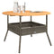 Tuintafel met acaciahouten blad 110x71 cm poly rattan grijs