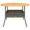 Tuintafel met acaciahouten blad 110x71 cm poly rattan grijs