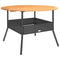 Tuintafel met acaciahouten blad 110x71 cm poly rattan zwart