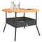 Tuintafel met acaciahouten blad 110x71 cm poly rattan zwart
