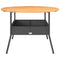 Tuintafel met acaciahouten blad 110x71 cm poly rattan zwart