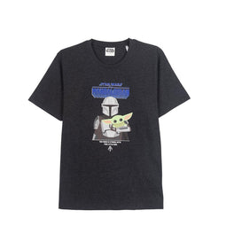 Heren-T-Shirt met Korte Mouwen The Mandalorian Zwart Volwassenen Maat S