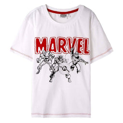 T-Shirt met Korte Mouwen voor kinderen Marvel Wit Maat 14 Jaar