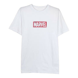 Heren-T-Shirt met Korte Mouwen Marvel Wit Volwassenen Maat M