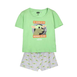 Zomerpyjama The Mandalorian Groen Lichtgroen Vrouw Maat XS