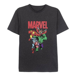 Heren-T-Shirt met Korte Mouwen Marvel Grijs Donker grijs Volwassenen Maat S