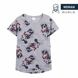 Dames-T-Shirt met Korte Mouwen Minnie Mouse Grijs Maat XS